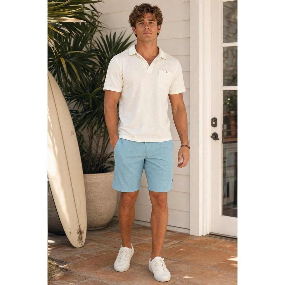 O'Neill Hyperdry Hybrid Shorts Men's 28 Blue Heather Boardshort Golf Casual